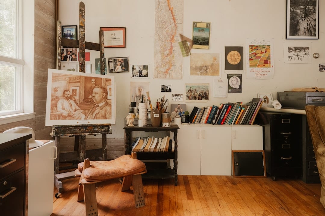 The Creative Corner with Aalto Drafting Table, Bergen Stool and Lofoten Wall Light